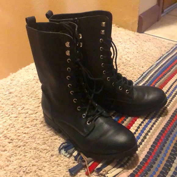 Trash Shoes - Black Combat Boots by Trash